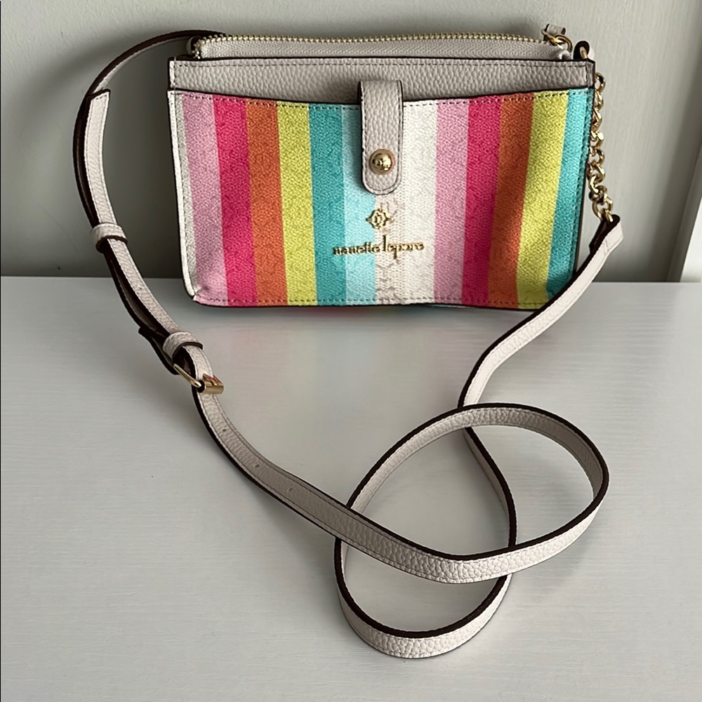 Nanette Lepore Pink and Yellow Crossbody Bag